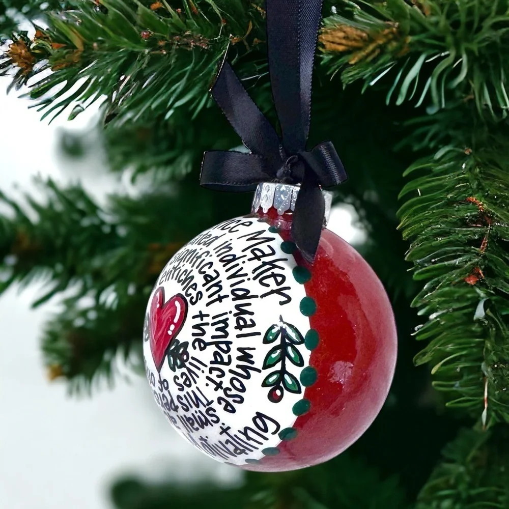 Difference Maker Christmas Ornament, Hand-Painted Acrylic Holiday Gift, Handmade